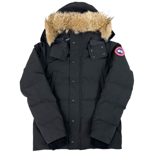 CANADA GOOSE カナダグース ウィンダム パーカ ダウンジャケット ブラック 3808MA フュージョンフィット ポリエステル メンズ S 【中古】