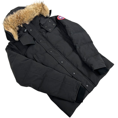 CANADA GOOSE カナダグース ウィンダム パーカ ダウンジャケット ブラック 3808MA フュージョンフィット ポリエステル メンズ S 【中古】