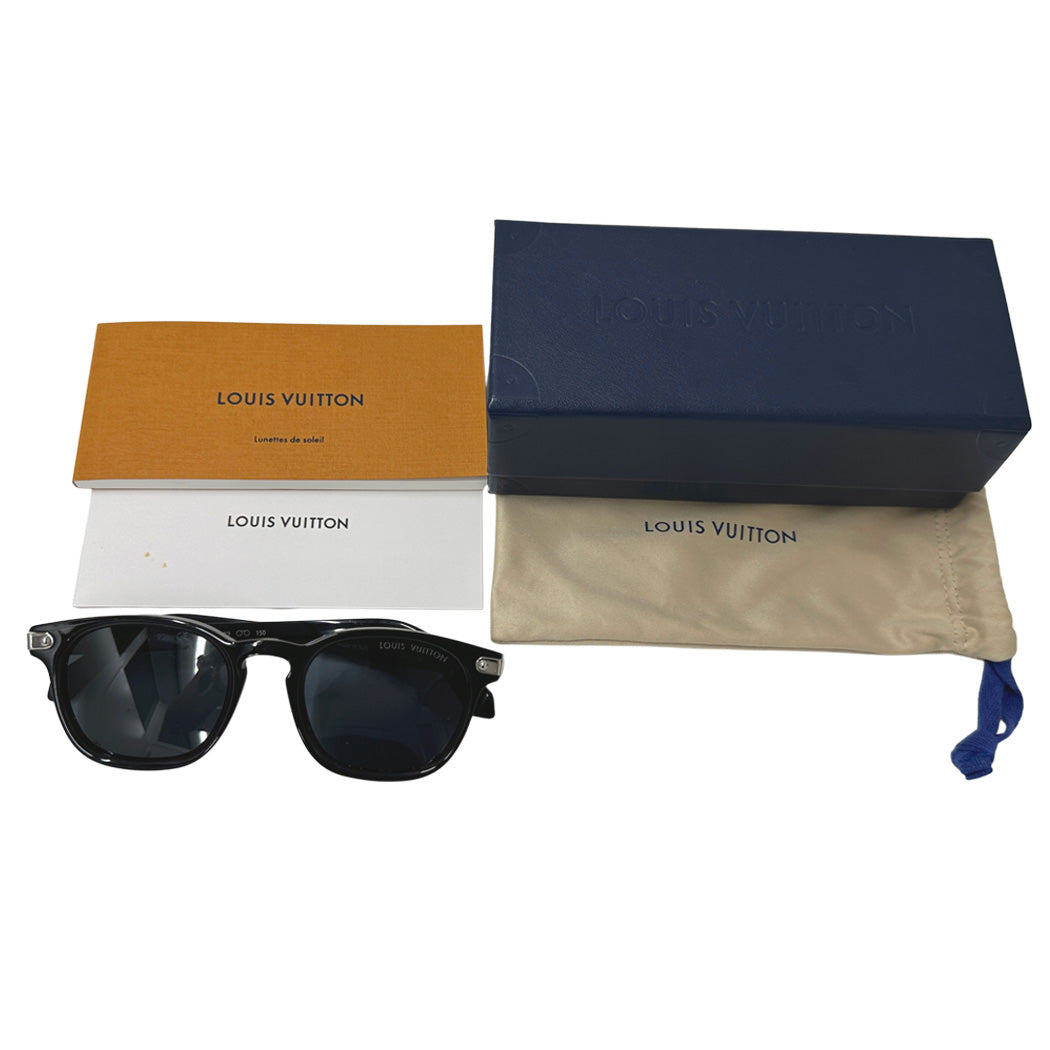 LOUIS VUITTON ルイ・ヴィトン サングラス･LV シグネチャー ･スクエア ラウンド サングラス ノワール ブルー Z1963U メンズ 【中古】