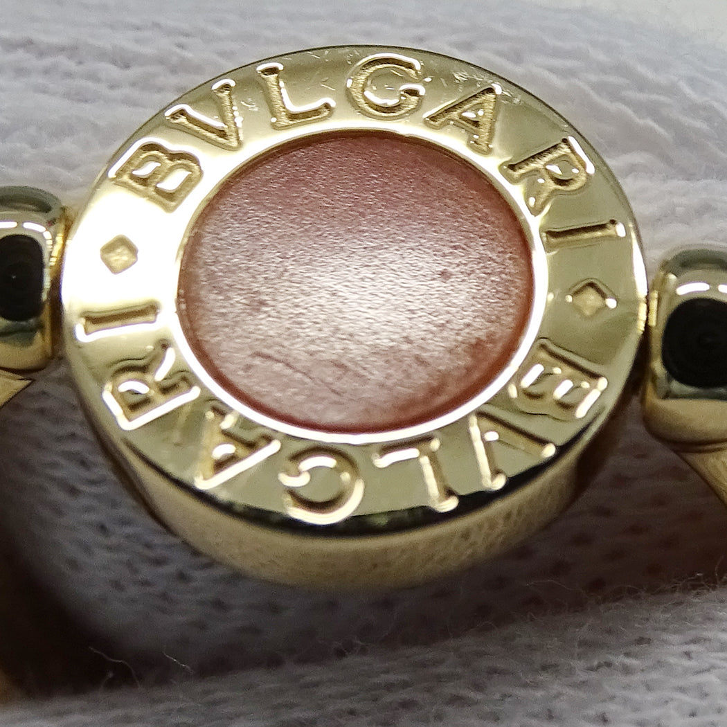 BVLGARI ブルガリ ブルガリブルガリ フリップ リング 指輪 750YG オニキス サンゴ 約8号 レディース 磨き済み【中古】
