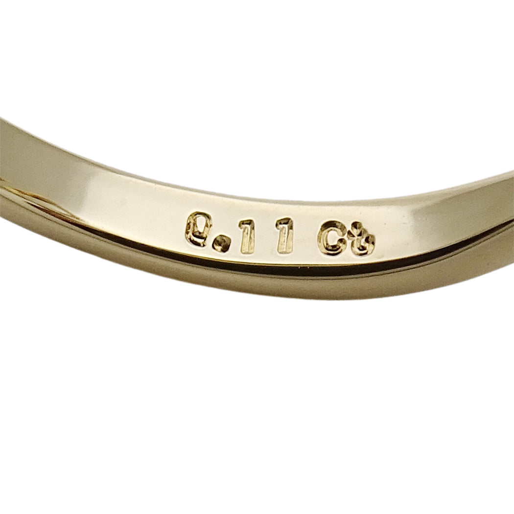 MIKIMOTO ミキモト リング 指輪 リボン K18 ダイヤモンド D0.11 約9号 レディース 磨き済み【中古】