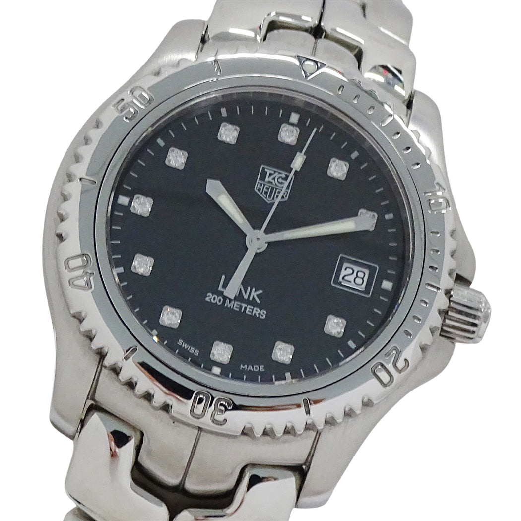 TAG Heuer タグホイヤー リンク WT111R BA0551 メンズ 腕時計 11Pダイヤモンド デイト クオーツ SS 磨き済み【中古】