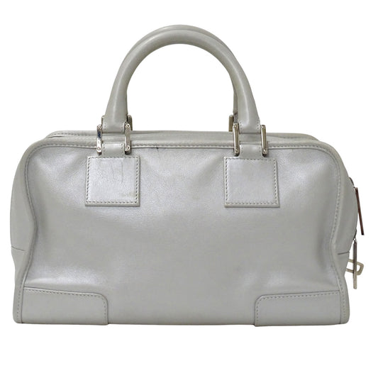LOEWE ロエベ アマソナ28 ハンドバッグ シルバー シルバー金具 レザー レディース 【中古】