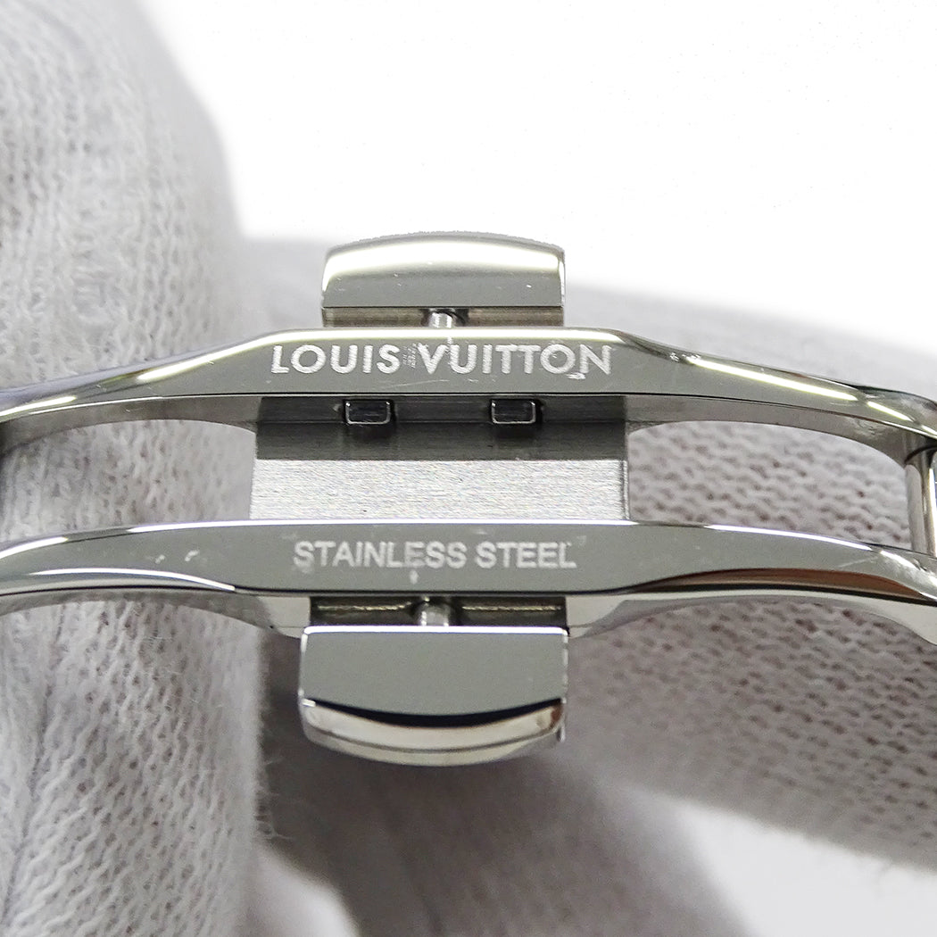 LOUIS VUITTON ルイ・ヴィトン タンブール ムーンデュアルタイム QA104 レディース 腕時計 クオーツ SS 磨き済み【中古】