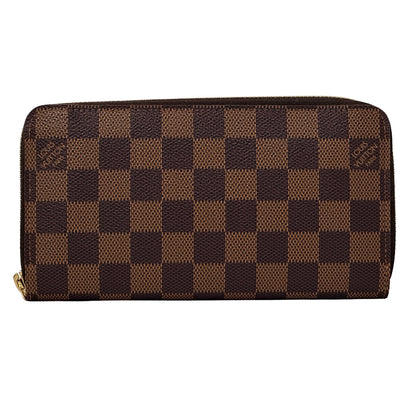 LOUIS VUITTON ルイ・ヴィトン ジッピー・ウォレット 長財布 ダミエ エベヌ ブラウン N60015 レディース メンズ 【中古】