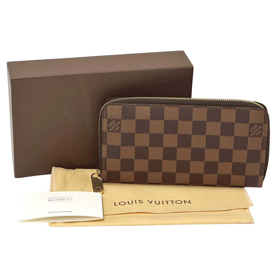 LOUIS VUITTON ルイ・ヴィトン ジッピー・ウォレット 長財布 ダミエ エベヌ ブラウン N60015 レディース メンズ 【中古】