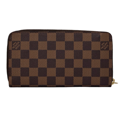 LOUIS VUITTON ルイ・ヴィトン ジッピー・ウォレット 長財布 ダミエ エベヌ ブラウン N60015 レディース メンズ 【中古】