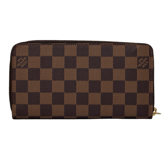 LOUIS VUITTON ルイ・ヴィトン ジッピー・ウォレット 長財布 ダミエ エベヌ ブラウン N60015 レディース メンズ 【中古】
