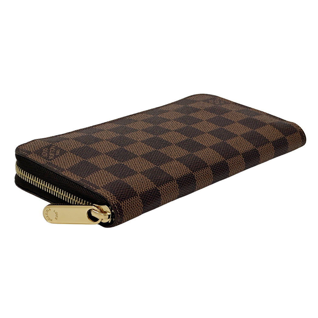 LOUIS VUITTON ルイ・ヴィトン ジッピー・ウォレット 長財布 ダミエ エベヌ ブラウン N60015 レディース メンズ 【中古】
