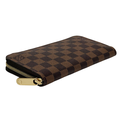 LOUIS VUITTON ルイ・ヴィトン ジッピー・ウォレット 長財布 ダミエ エベヌ ブラウン N60015 レディース メンズ 【中古】