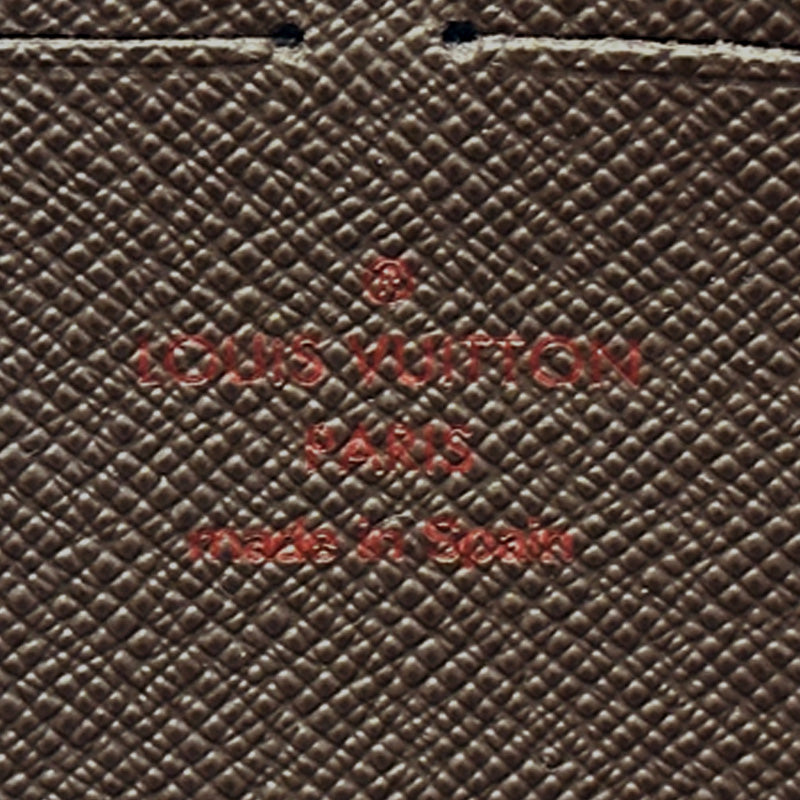 LOUIS VUITTON ルイ・ヴィトン ジッピー・ウォレット 長財布 ダミエ エベヌ ブラウン N60015 レディース メンズ 【中古】