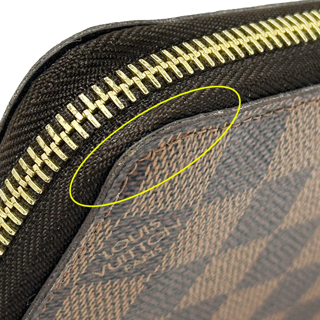LOUIS VUITTON ルイ・ヴィトン ジッピー・ウォレット 長財布 ダミエ エベヌ ブラウン N60015 レディース メンズ 【中古】