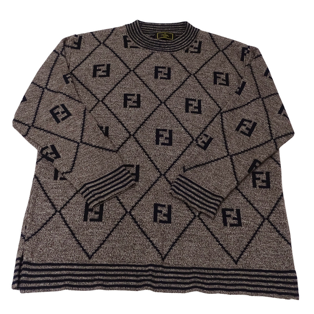 FENDI フェンディ セーター トップス ブラウン アクリル レディース メンズ 【中古】