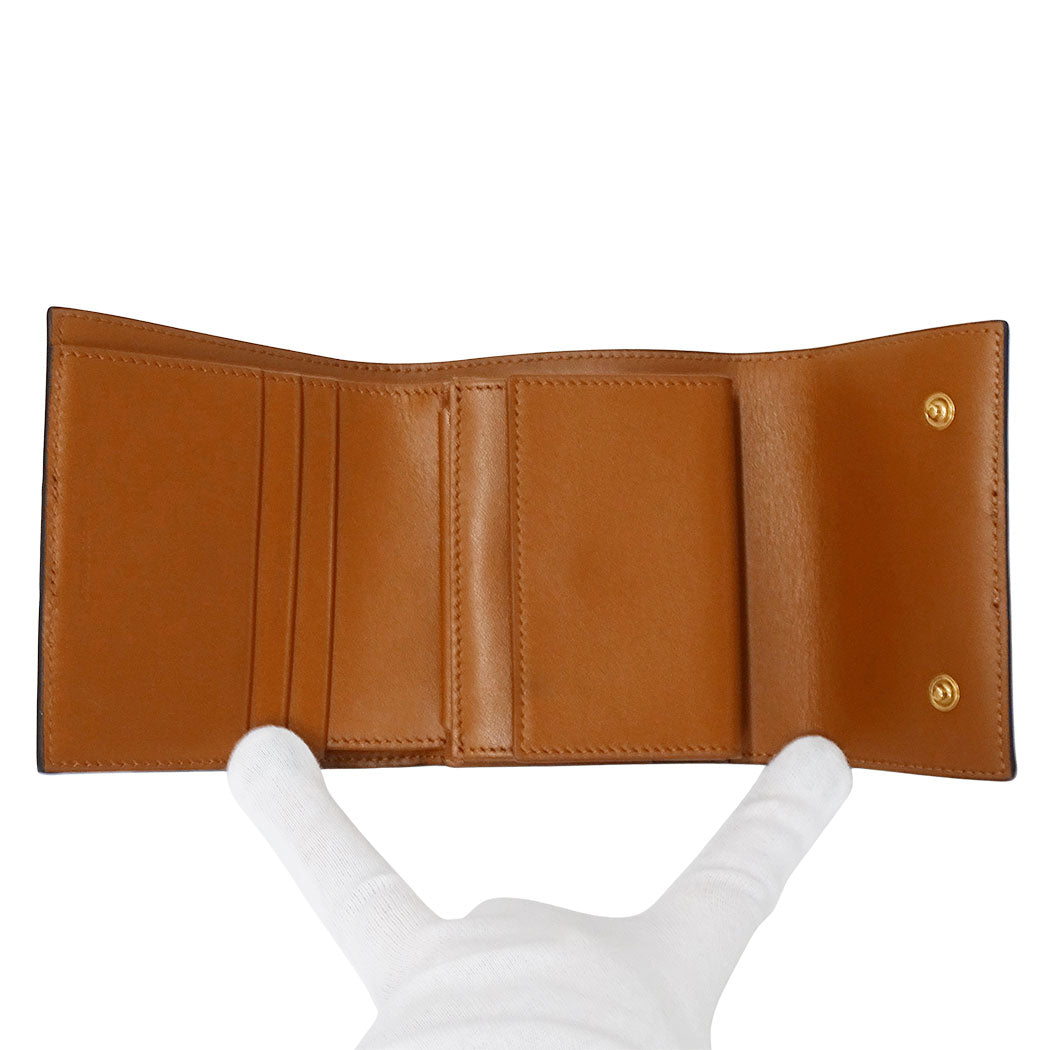 CELINE セリーヌ 二つ折り財布 トリオンフ ブラウン レザー レディース 【中古】