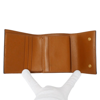 CELINE セリーヌ 二つ折り財布 トリオンフ ブラウン レザー レディース 【中古】