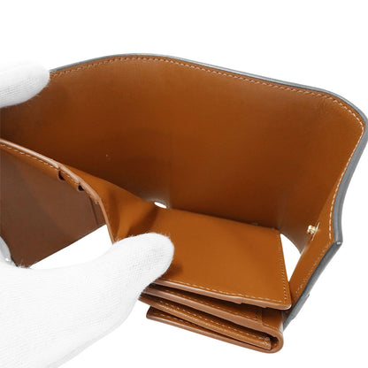 CELINE セリーヌ 二つ折り財布 トリオンフ ブラウン レザー レディース 【中古】