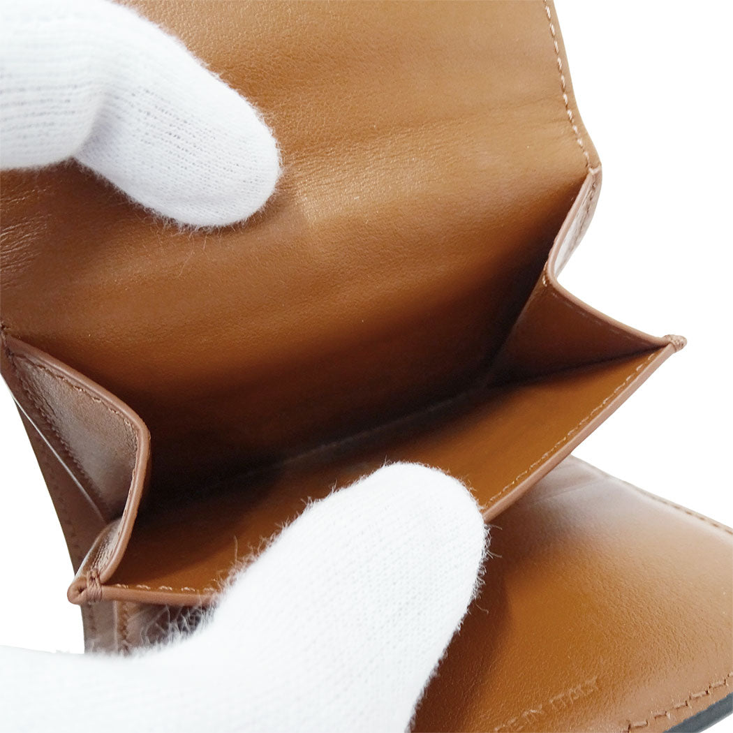CELINE セリーヌ 二つ折り財布 トリオンフ ブラウン レザー レディース 【中古】