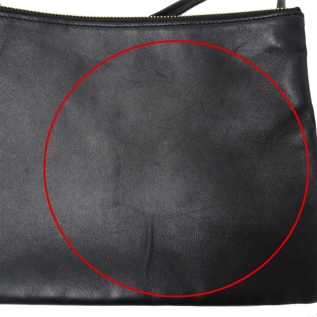 CELINE セリーヌ ショルダーバッグ トリオラージ ブラック レザー レディース 【中古】
