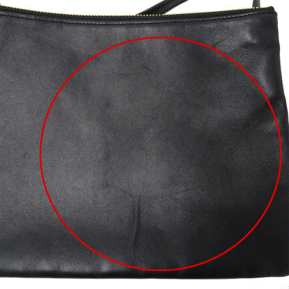 CELINE セリーヌ ショルダーバッグ トリオラージ ブラック レザー レディース 【中古】
