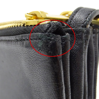 CELINE セリーヌ ショルダーバッグ トリオラージ ブラック レザー レディース 【中古】