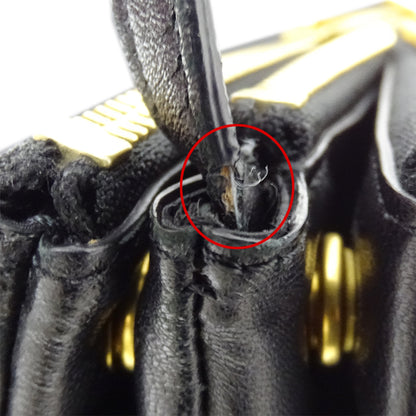 CELINE セリーヌ ショルダーバッグ トリオラージ ブラック レザー レディース 【中古】