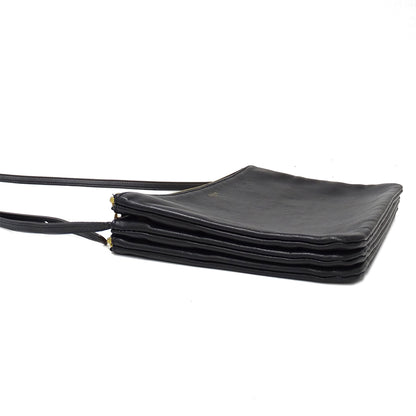 CELINE セリーヌ ショルダーバッグ トリオラージ ブラック レザー レディース 【中古】