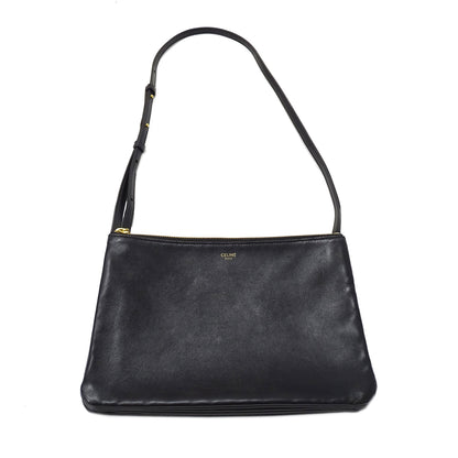 CELINE セリーヌ ショルダーバッグ トリオラージ ブラック レザー レディース 【中古】