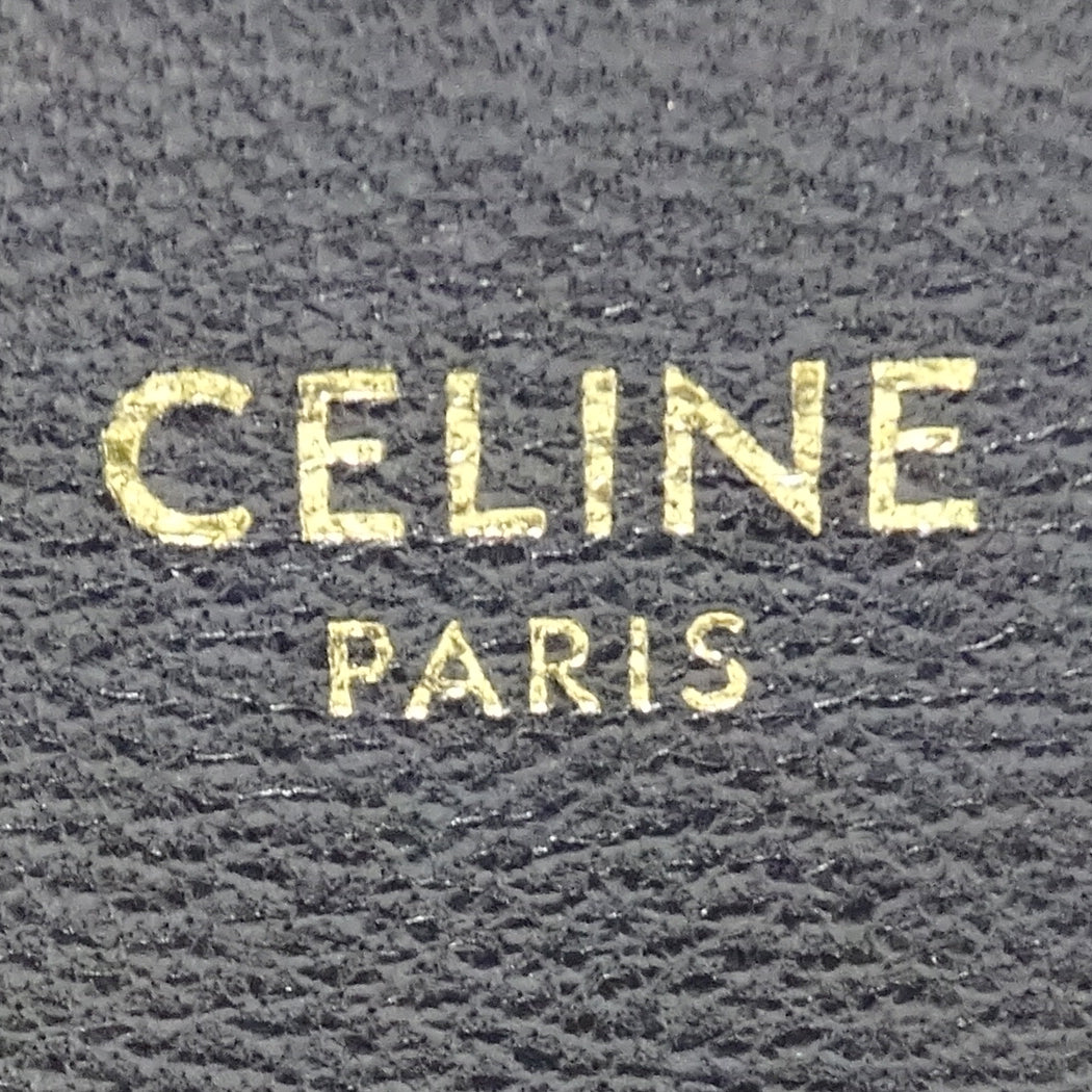 CELINE セリーヌ ショルダーバッグ トリオラージ ブラック レザー レディース 【中古】