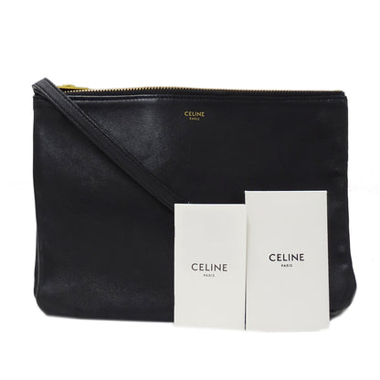 CELINE セリーヌ ショルダーバッグ トリオラージ ブラック レザー レディース 【中古】