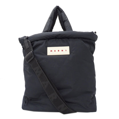 MARNI マルニ トートバッグ ブラック ナイロン メンズ レディース 【中古】