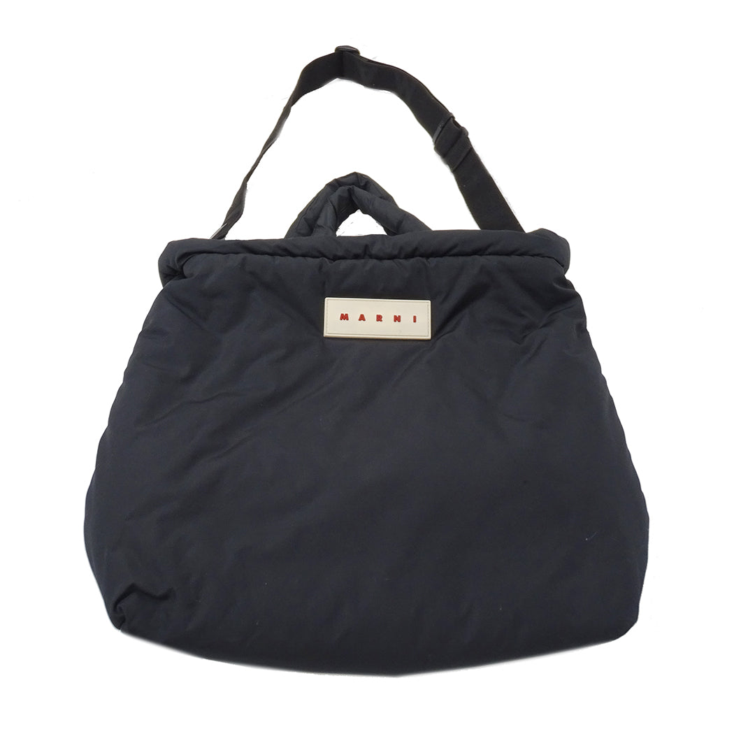 MARNI マルニ トートバッグ ブラック ナイロン メンズ レディース 【中古】