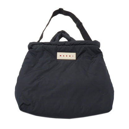 MARNI マルニ トートバッグ ブラック ナイロン メンズ レディース 【中古】