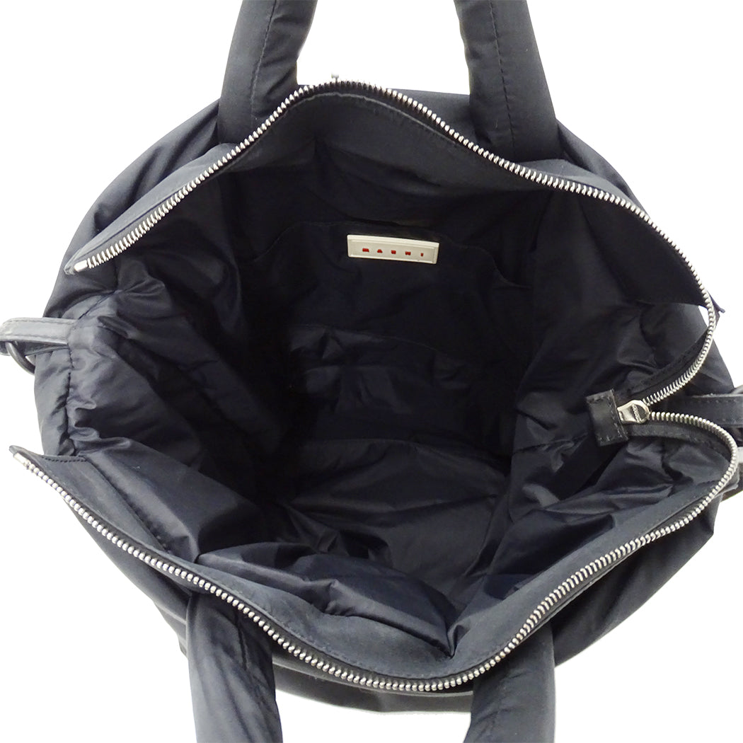 MARNI マルニ トートバッグ ブラック ナイロン メンズ レディース 【中古】