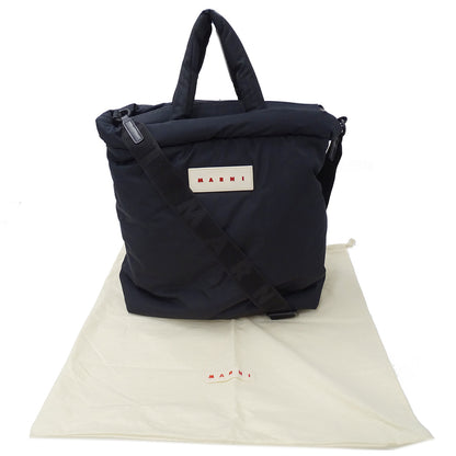 MARNI マルニ トートバッグ ブラック ナイロン メンズ レディース 【中古】