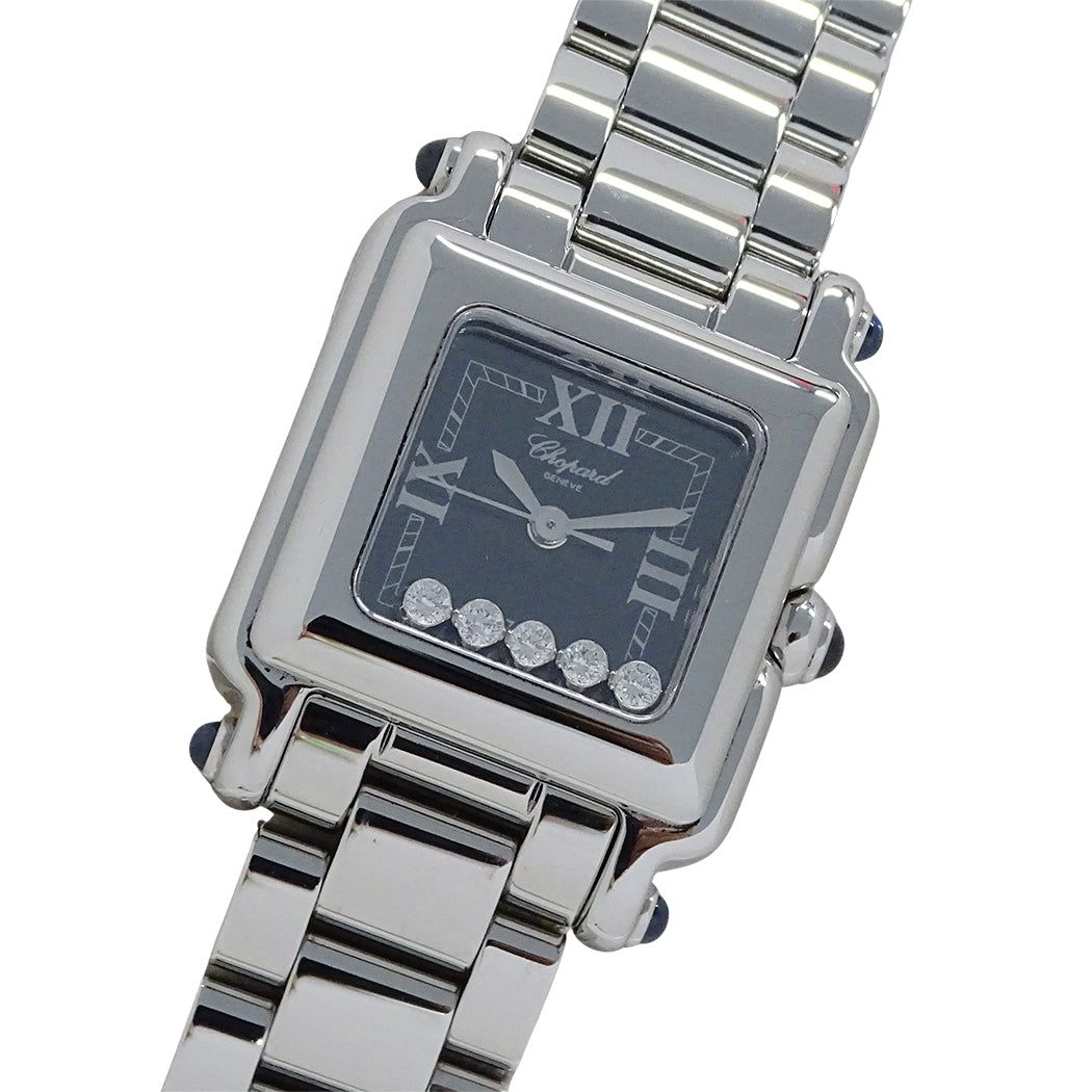 Chopard ショパール ハッピースポーツ スクエア 27/8893-23 レディース 腕時計 クオーツ QZ ステンレス ダイヤモンド 磨き済み【中古】