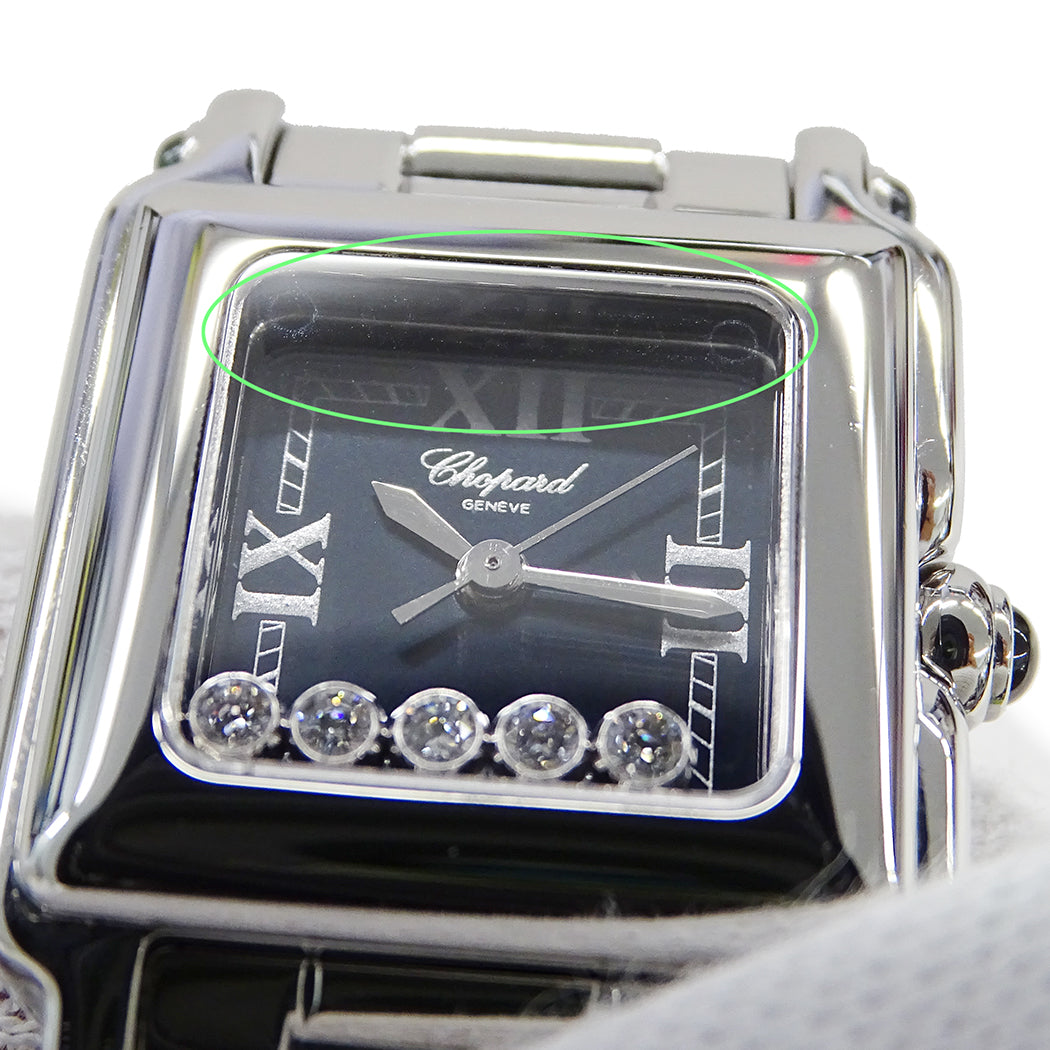 Chopard ショパール ハッピースポーツ スクエア 27/8893-23 レディース 腕時計 クオーツ QZ ステンレス ダイヤモンド 磨き済み【中古】