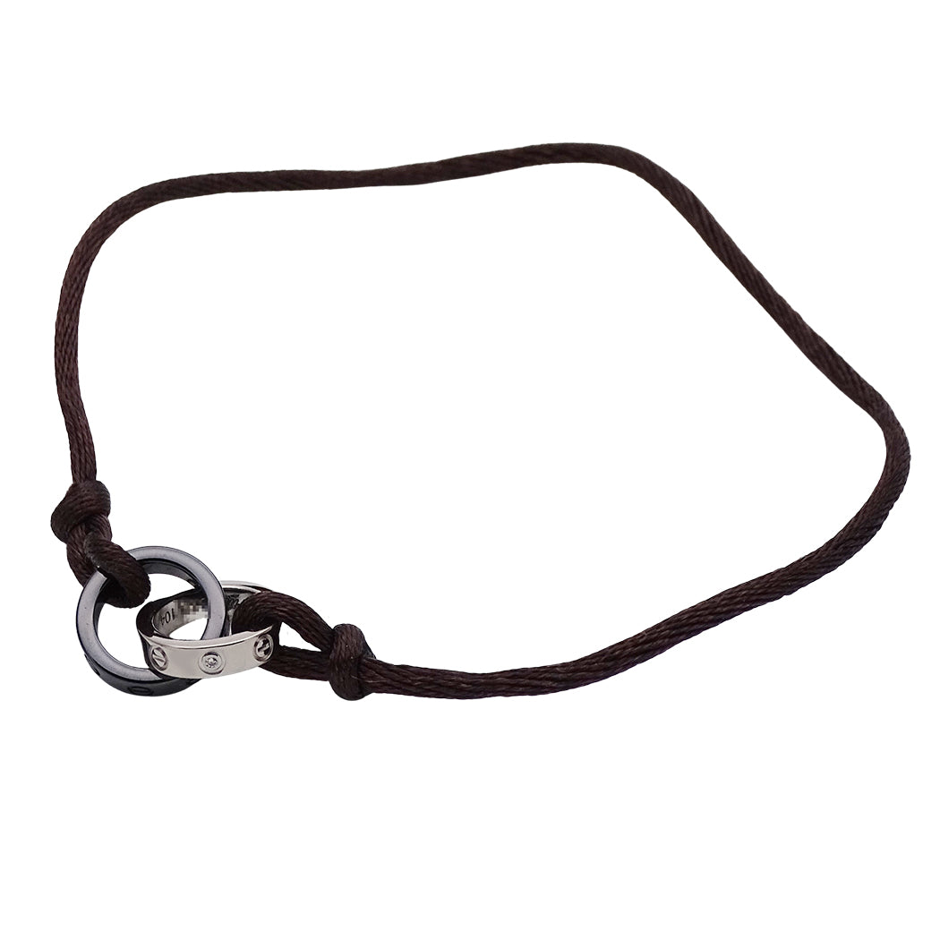 Cartier カルティエ ベビーラブ LOVE ブレスレット 750WG 4Pダイヤモンド セラミック レディース 【中古】