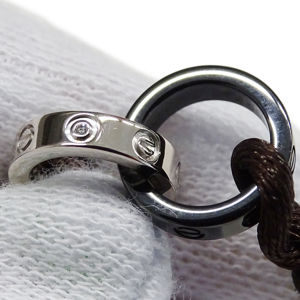 Cartier カルティエ ベビーラブ LOVE ブレスレット 750WG 4Pダイヤモンド セラミック レディース 【中古】