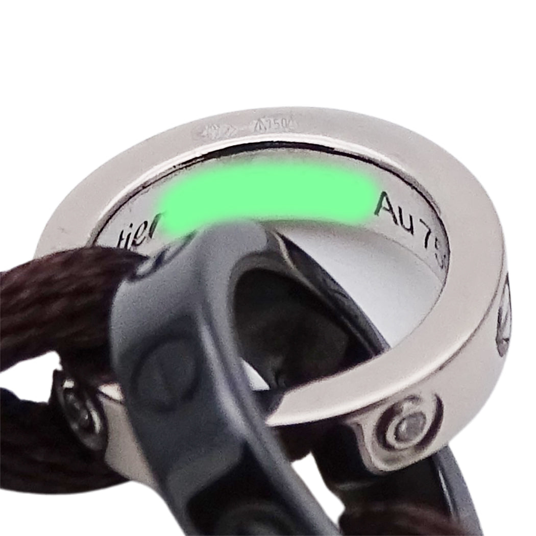 Cartier カルティエ ベビーラブ LOVE ブレスレット 750WG 4Pダイヤモンド セラミック レディース 【中古】