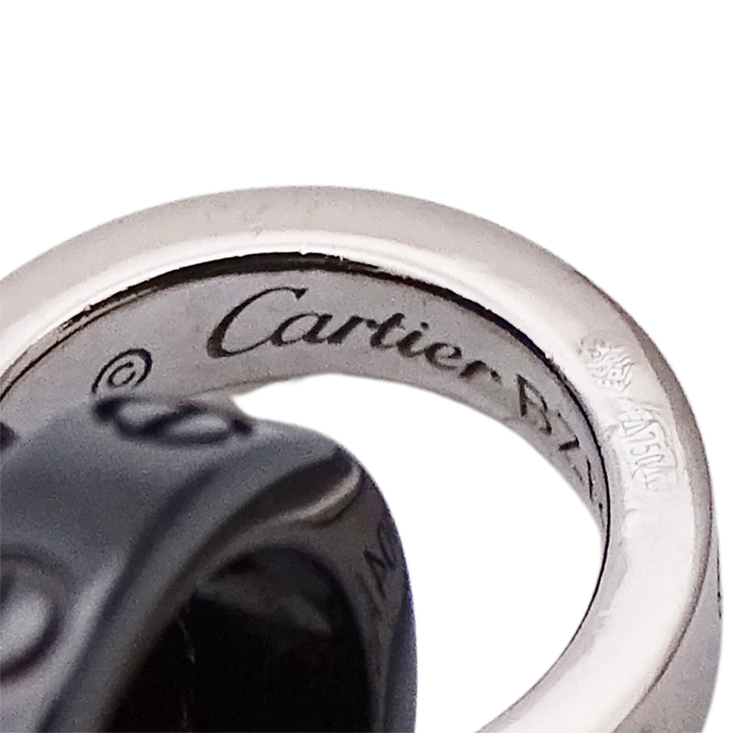 Cartier カルティエ ベビーラブ LOVE ブレスレット 750WG 4Pダイヤモンド セラミック レディース 【中古】