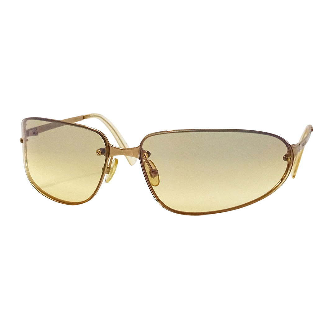 PRADA プラダ サングラス ゴールド ベージュ SPR56D メンズ 【中古】
