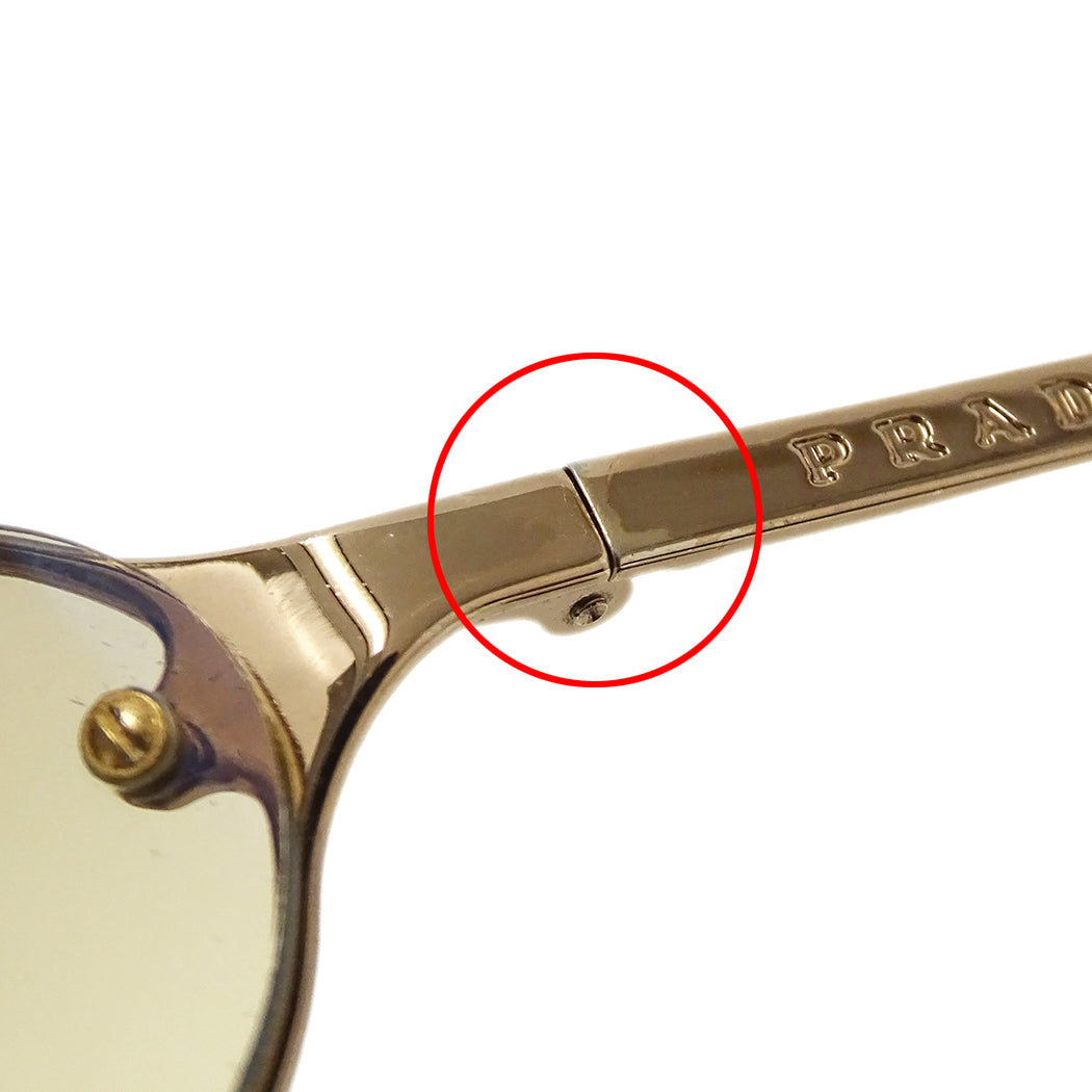 PRADA プラダ サングラス ゴールド ベージュ SPR56D メンズ 【中古】