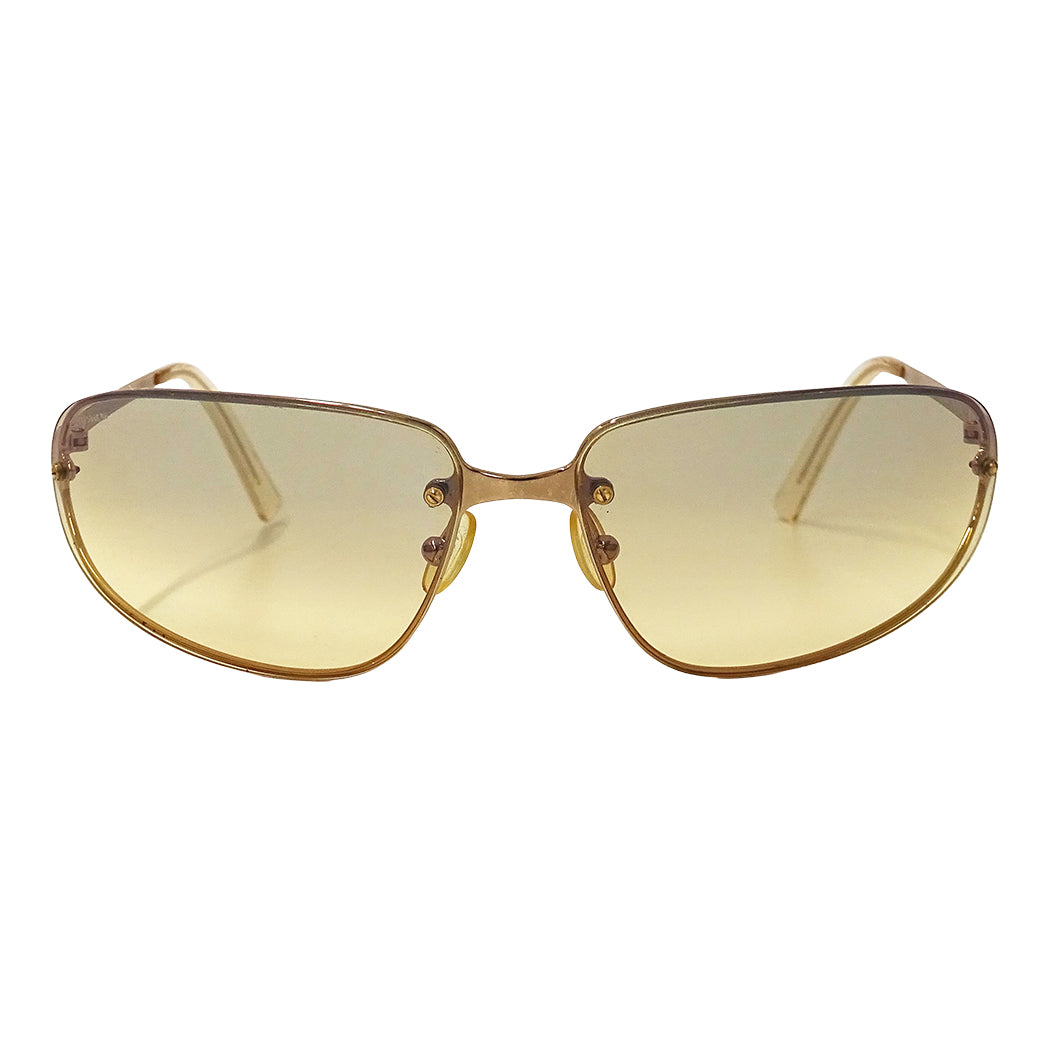 PRADA プラダ サングラス ゴールド ベージュ SPR56D メンズ 【中古】
