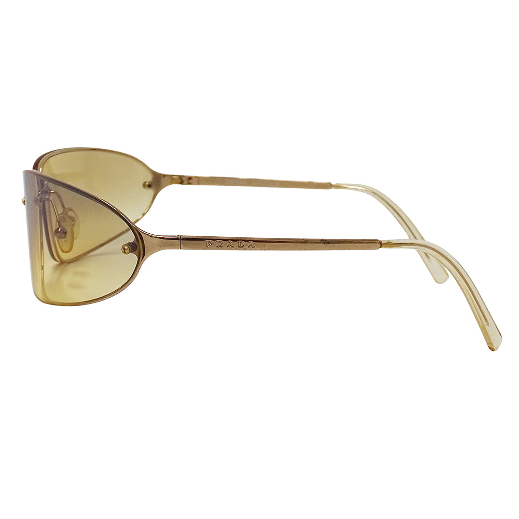 PRADA プラダ サングラス ゴールド ベージュ SPR56D メンズ 【中古】