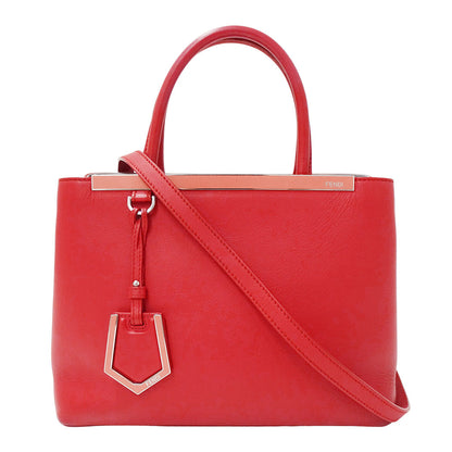 FENDI フェンディ プチ・トゥージュール 2wayバッグ レッド レザー レディース 【中古】