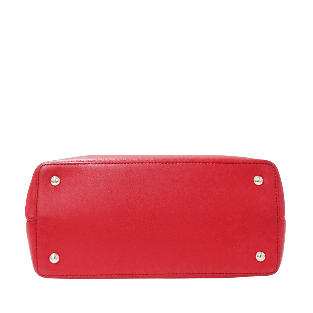 FENDI フェンディ プチ・トゥージュール 2wayバッグ レッド レザー レディース 【中古】