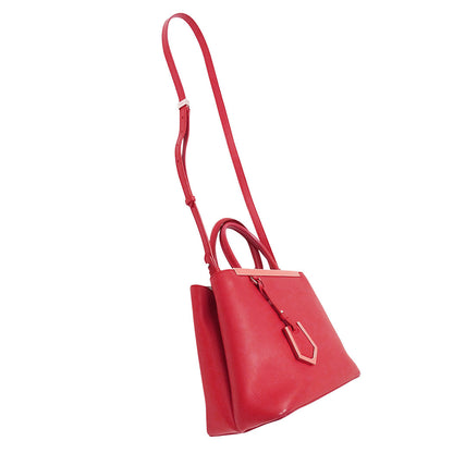 FENDI フェンディ プチ・トゥージュール 2wayバッグ レッド レザー レディース 【中古】