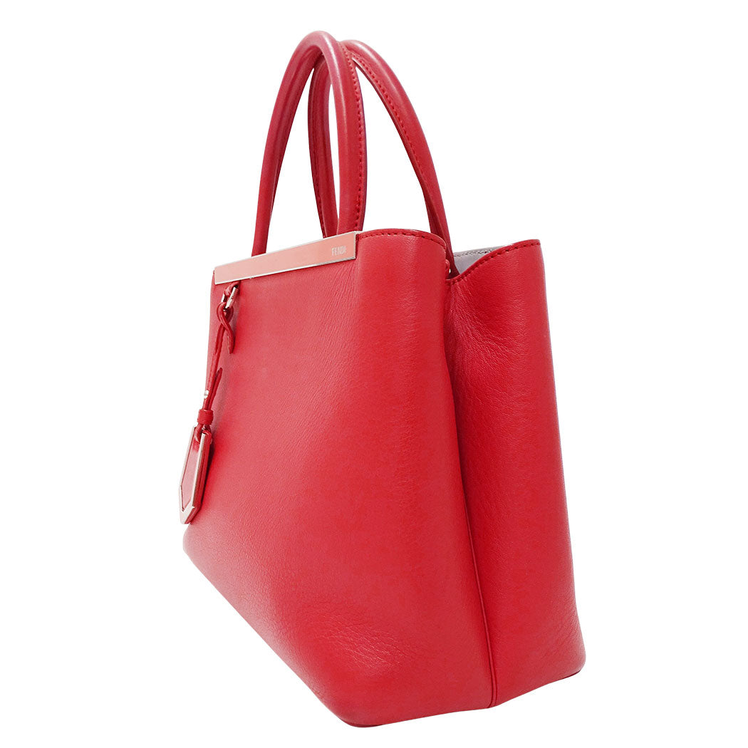 FENDI フェンディ プチ・トゥージュール 2wayバッグ レッド レザー レディース 【中古】