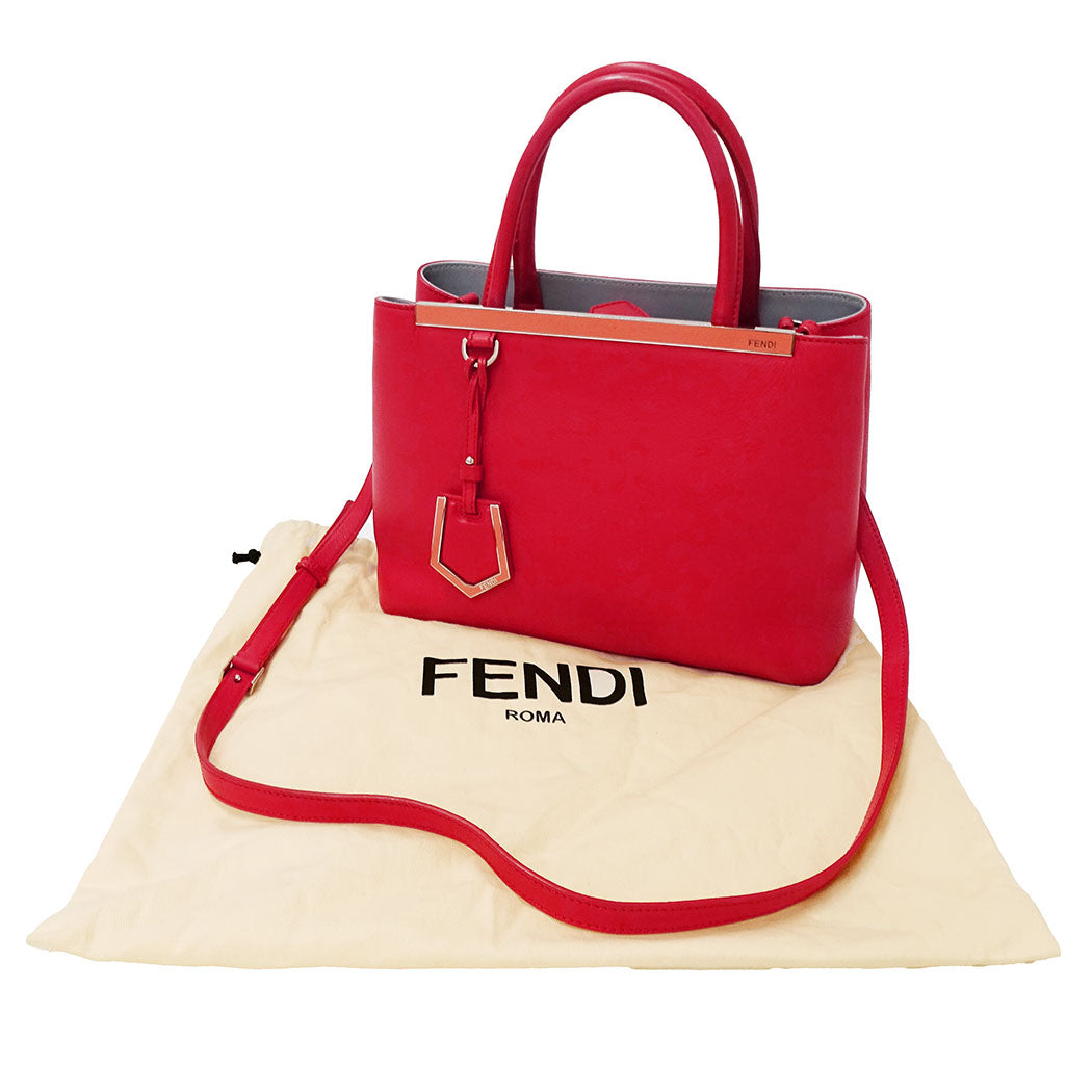 FENDI フェンディ プチ・トゥージュール 2wayバッグ レッド レザー レディース 【中古】