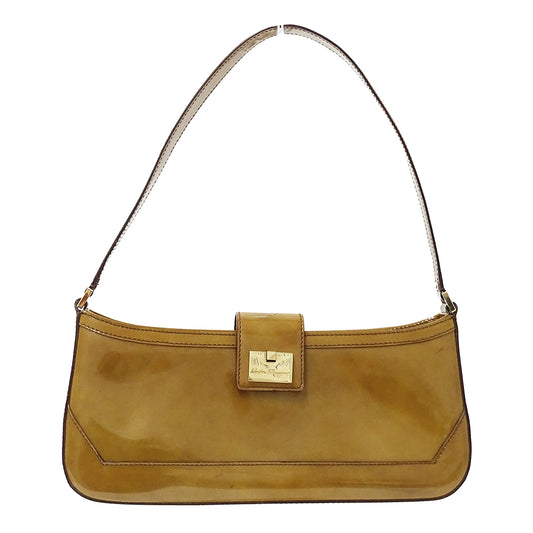 Ferragamo フェラガモ ショルダーバッグ ライトブラウン EE-21 1816 エナメル レディース 【中古】